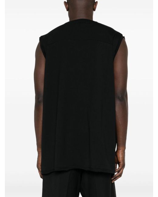 Mordecai Black Rolled-trim Cotton Vest for men