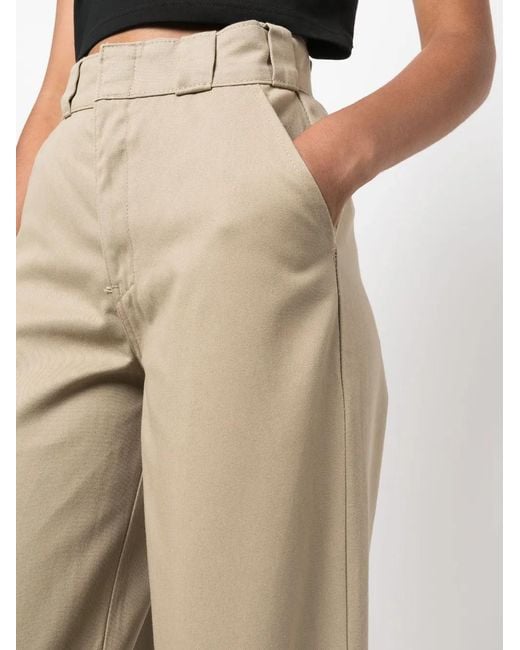 Dickies Natural Logo-Patch Straight-Leg Trousers
