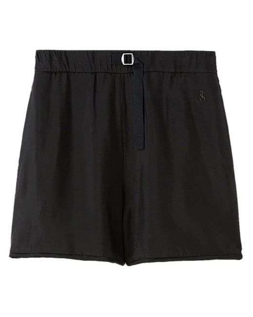 Jil Sander Black Buckle-fastening Thigh-length Shorts for men