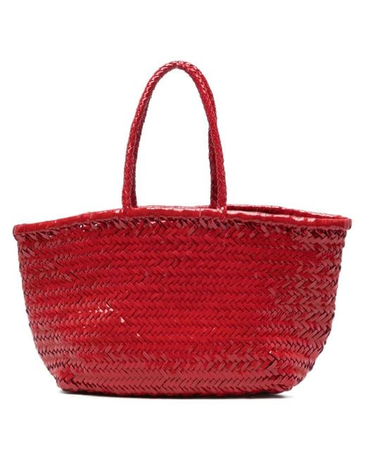 Dragon Diffusion Red Triple Jump Leather Tote Bag