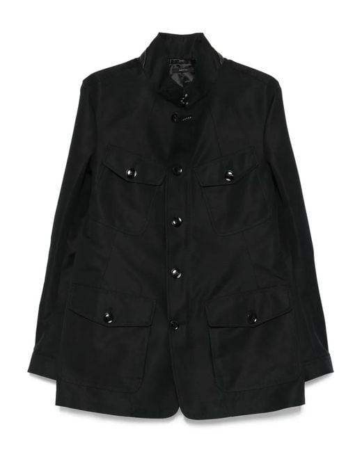 Chaqueta Con Bolsillos Con Solapa Tom Ford de hombre de color Black