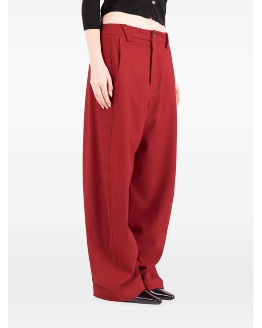 Societe Anonyme Red Bloom Wide-Leg Trousers