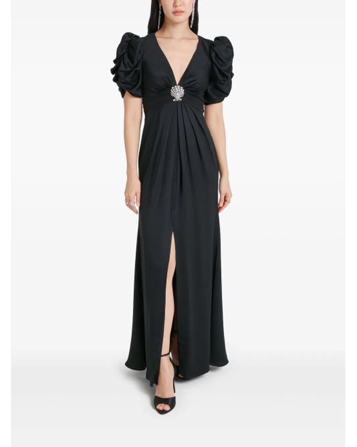 Temperley London Black Short-Sleeve Gown