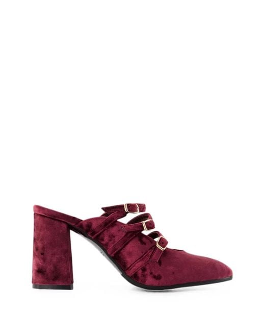 CAREL PARIS Purple Fatale Buckle-Fastening Velvet Pumps