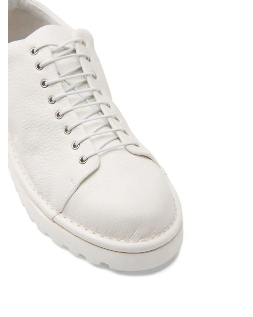 Marsèll White Pallottola Pomice Leather Derby Shoes for men