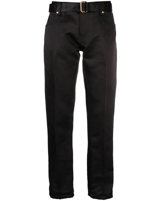 Tom Ford Black Duchesse-Satin Silk Boyfriend Trousers