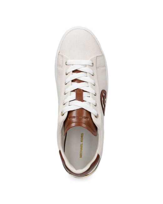 MICHAEL Michael Kors White Logo-Patch Platform Sneakers