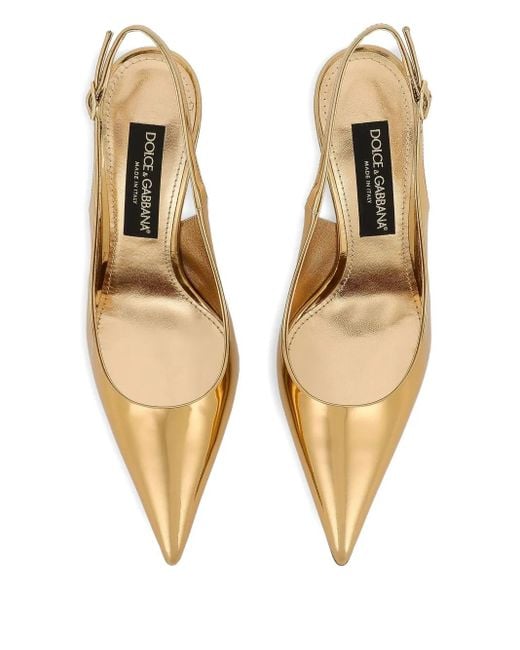 Dolce & Gabbana Metallic Slingback Pointed-Toe Pumps