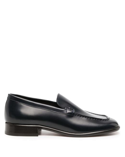 The Row Black Mensy Square-toe Leather Loafers