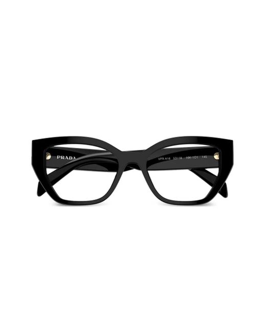 Prada Brown Matte Geometric-Frame Glasses
