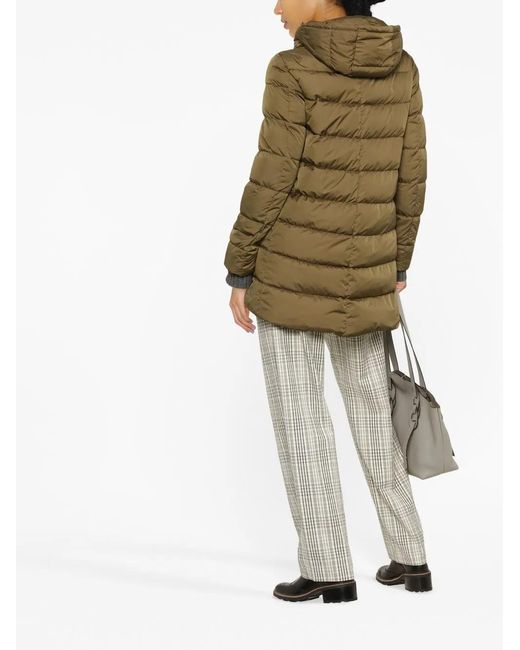 Herno Green Hooded Feather-Down Coat