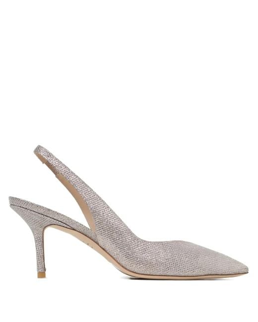 Stuart Weitzman White Spitze Slingback-Pumps