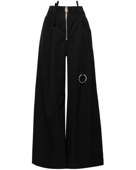 Pantalon en laine à coupe ample The Attico en coloris Black