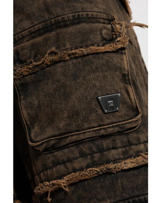 M I S B H V Black Ibiza Oversize Cargo Jeans for men