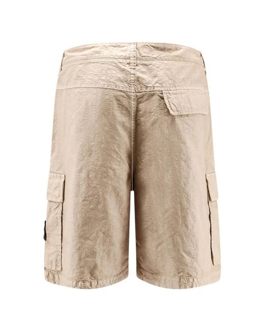 Stone Island Natural L100001 Organic-Look Nylon Panama-Tc Bermuda Shorts for men