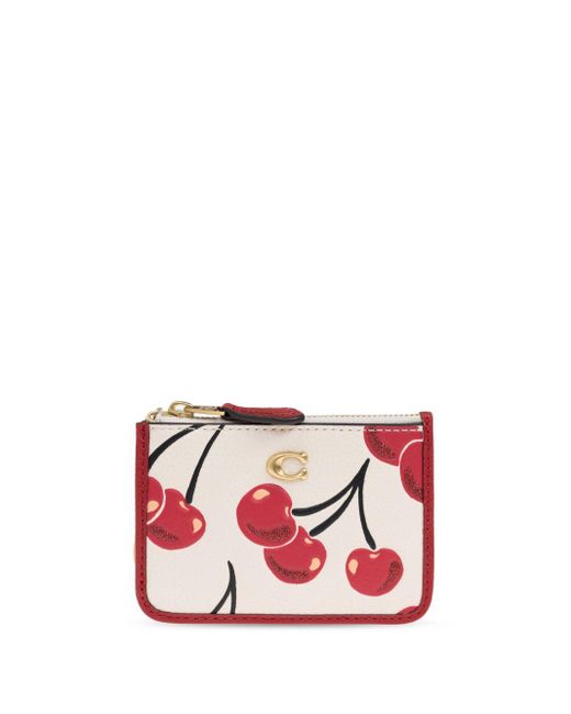 COACH Pink Cherry Print Coin Purse