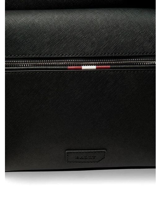Bally Black Zipped Leather Backpack for men