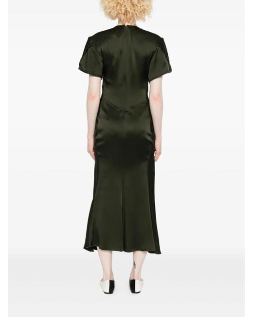 Draped v-neck dress Victoria Beckham de color Black