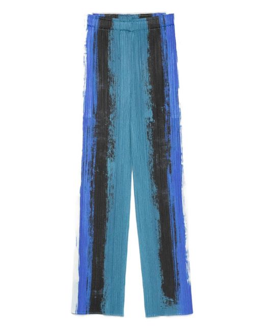 Pantaloni Con Pieghe di Pleats Please Issey Miyake in Blue