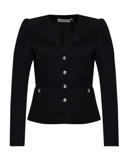 Giacca Avvitata Con Scollo A V di Alessandra Rich in Black