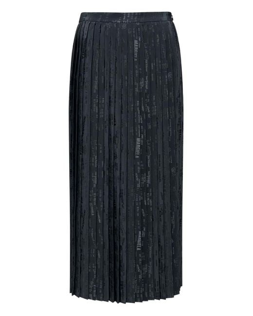 MM6 by Maison Margiela Blue Pleated Print Skirt