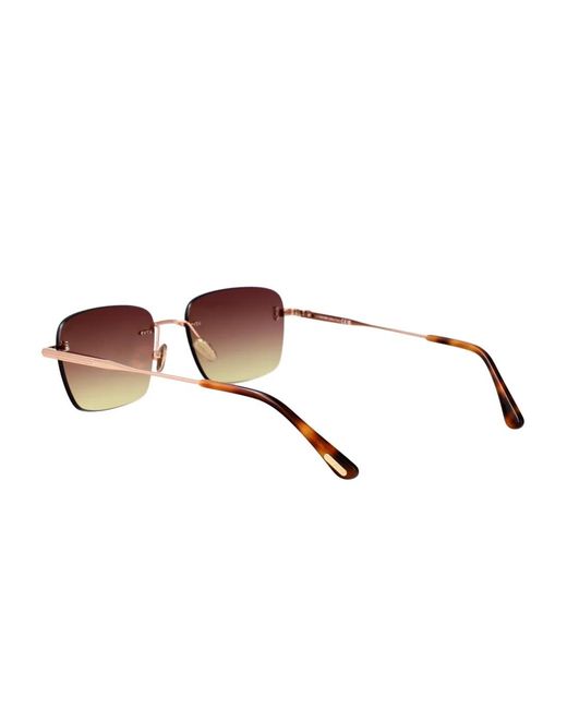 Tom Ford Brown Jake Rectangle-Frame Sunglasses for men