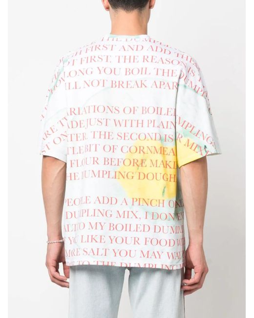 Bianca Saunders White Hard Foods Graphic-Print T-Shirt for men