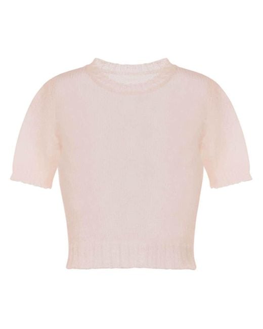 Maison Margiela Pink Sheer Knit Top