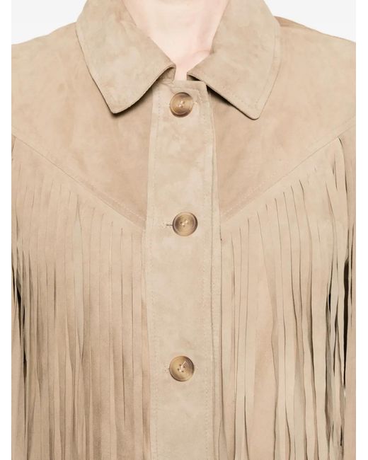Blusotto Natural Fringed Jacket