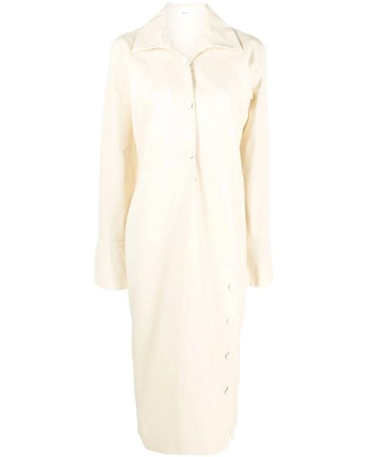 Bally White Button-Up Long-Sleeves Dress