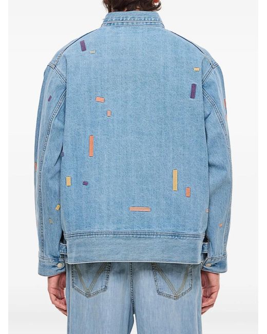 Levi's Blue Embroidered Patch Denim Jacket for men