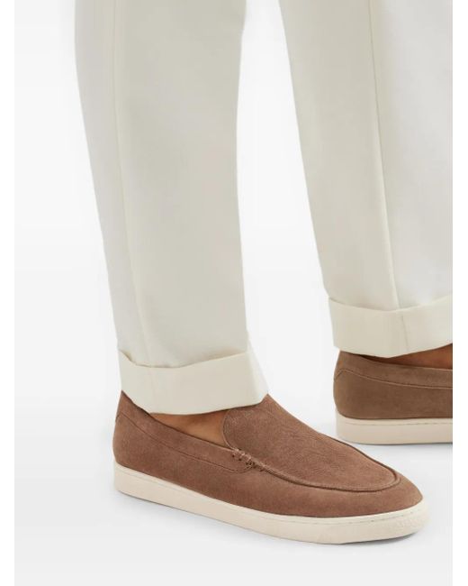 Brunello Cucinelli Brown Suede Loafers for men
