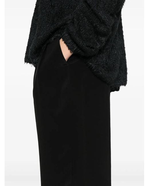Totême Black Pleat Detail Straight Leg Trousers