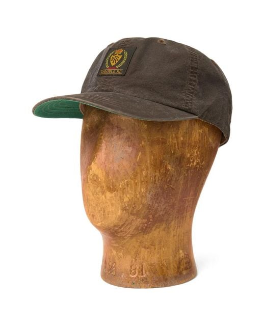 RRL Brown Embroidered-Patch Cap for men