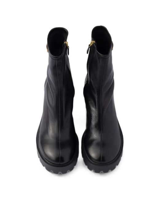Prada Black Stretch-Nappa Leather Booties