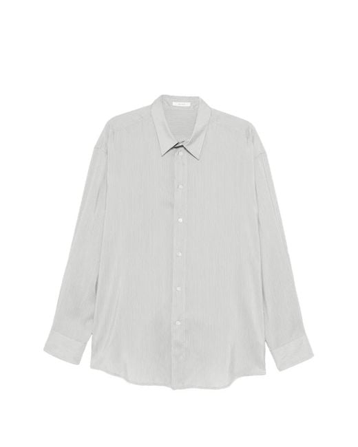 The Row White Granada Button-Down Striped Shirt for men