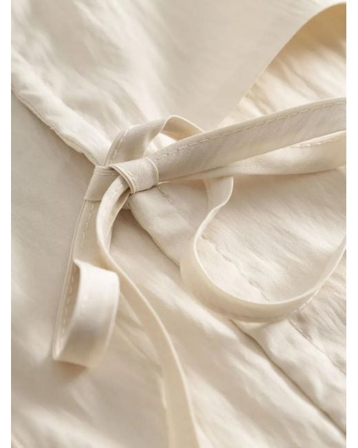 Falda midi con abertura doble Elena Velez de color Natural