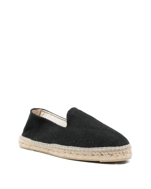 Manebí Black Coarse Flat Espadrilles for men
