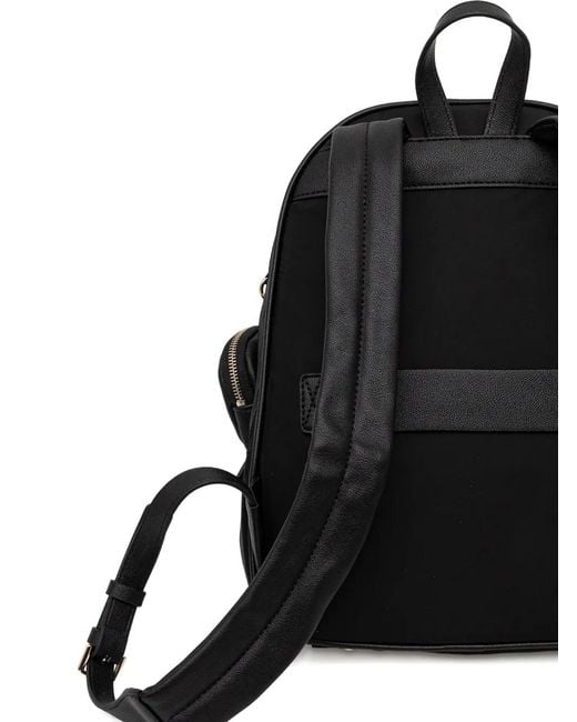 Guess Black Zip Logo-Plaque Backpack