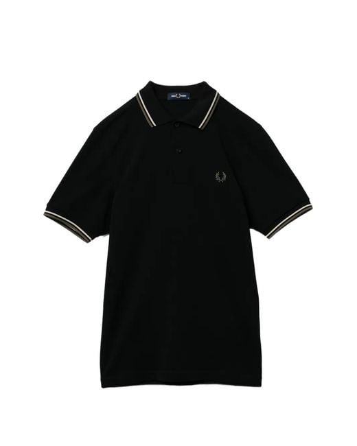 Fred Perry Black Twin Tipped Polo Shirt for men
