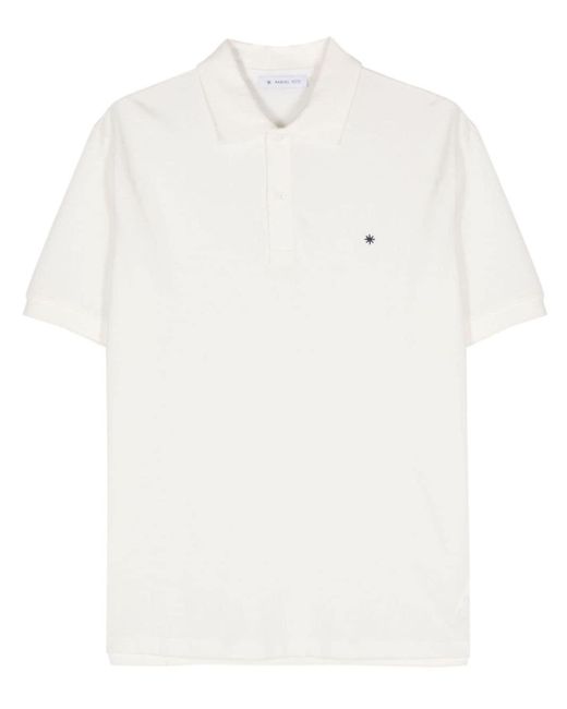Polo à logo brodé Manuel Ritz pour homme en coloris White
