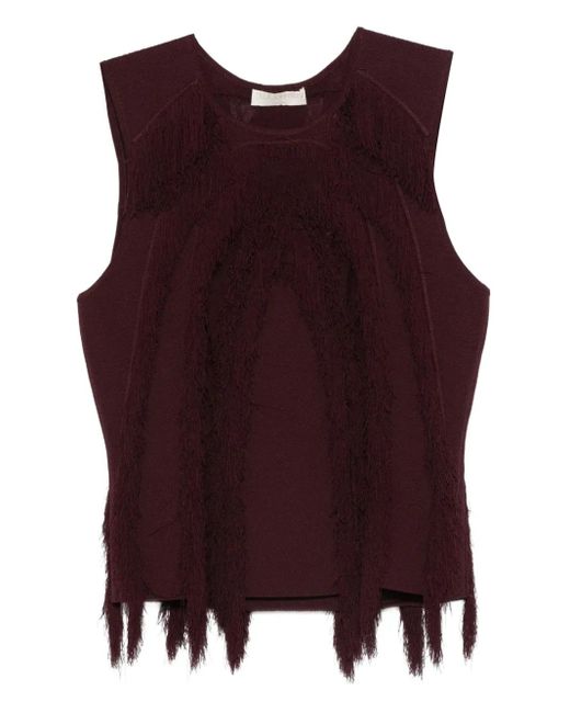 Top sin mangas con flecos Ulla Johnson de color Red
