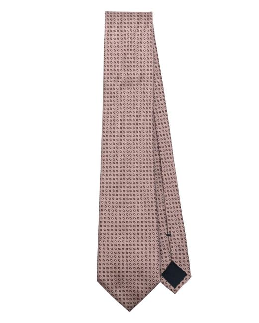 Brioni Purple Graphic-print Silk Tie for men