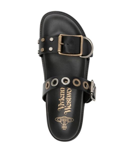 Vivienne Westwood Black Alex Stud Leather Sandals for men