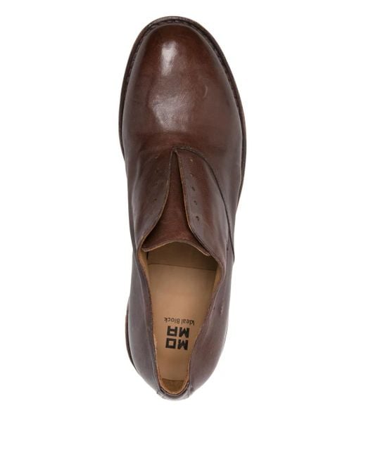 Moma Brown Leather Oxford Shoes for men