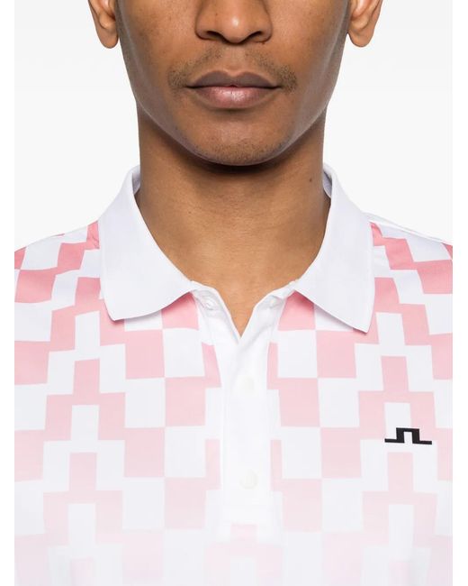 J.Lindeberg White Print Polo for men