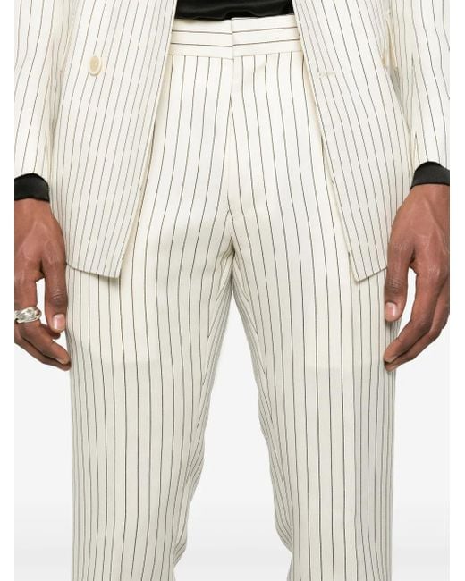Tom Ford White Striped Trousers for men