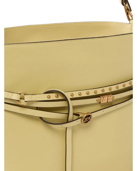 Pinko Metallic Medium Studded-Strap Bucket Bag