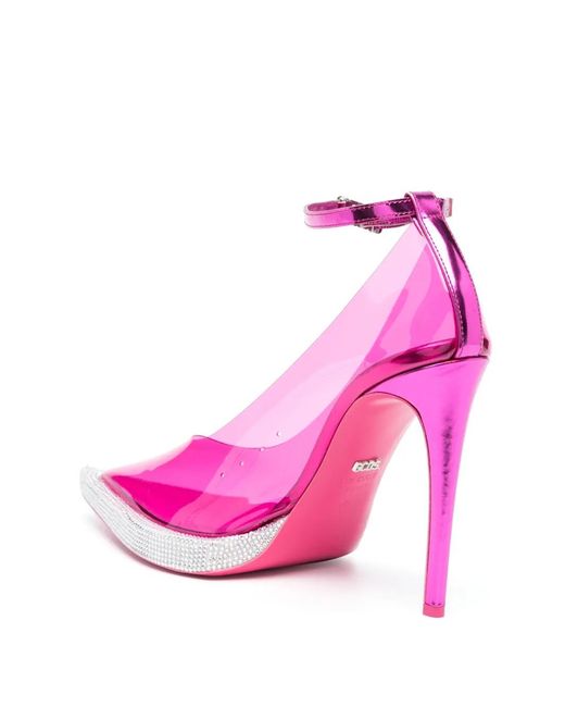 Gcds Pink 130Mm Transparent Pointed-Toe Pumps