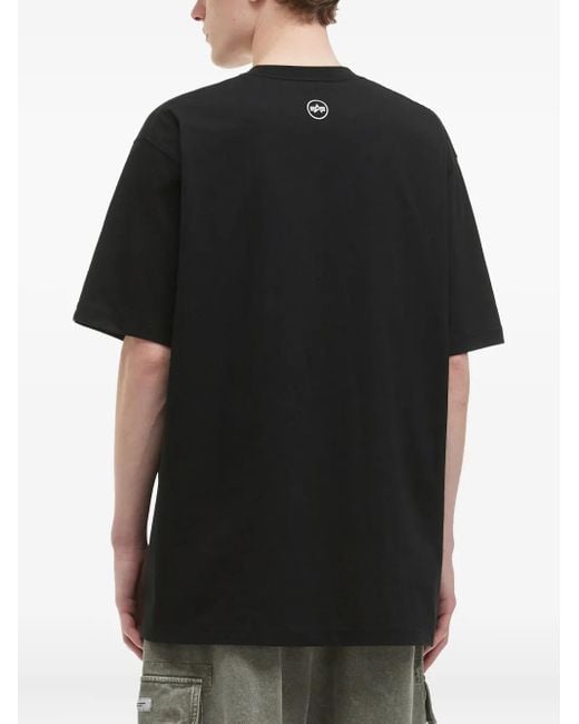 メンズ Alpha Industries ロゴディテール Tシャツ Black